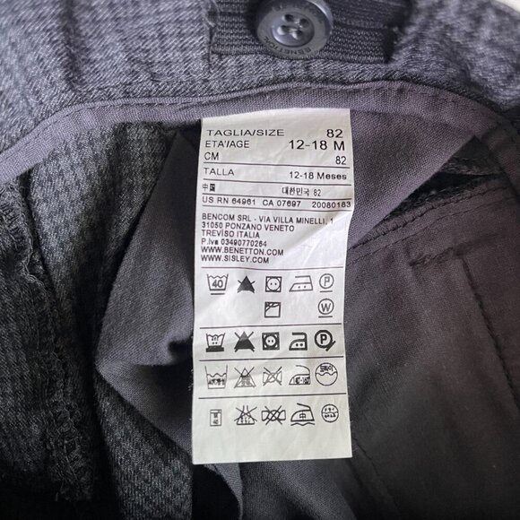 Benetton Class Boys Checkered Pants Size 12-18 Mo - Picture 4 of 6